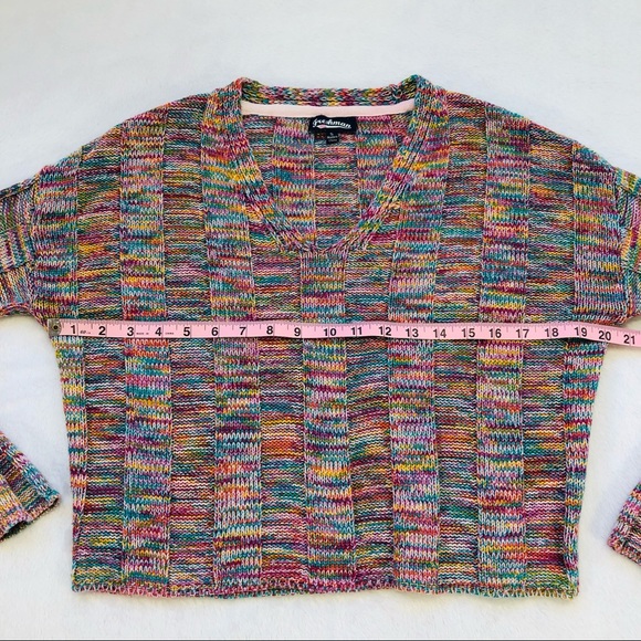 Freshman, Oversized Cropped Multicolored Sweater, Small - Picture 14 of 15